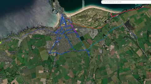 Map showing areas