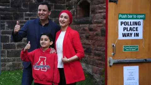 PA Media Scottish Labour leader Anas Sarwar, pictured with his wife Furheen and son Aliyan