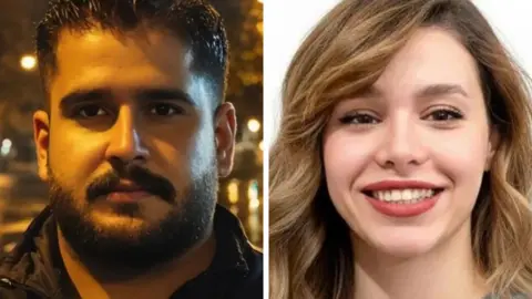 A composite image shows Amir Mohammad Koohkan on the left and Rubina Aminian on the right, both head and shoulder portraits.