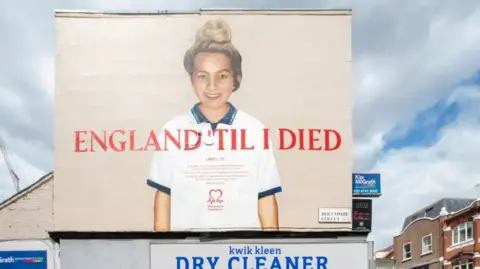 British Heart Foundation Mural to Libbey Peverall, from West Drayton, died in her parents' home last year aged 20