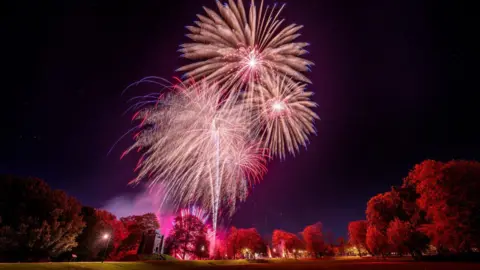 West Norfolk City Council fireworks exploded over The Walks public trail in King's Lynn.