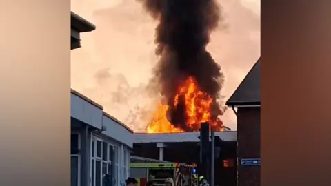 Fire at Paignton station.
