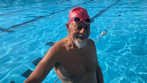 John Devine/BBC Andy Sykes in the lido