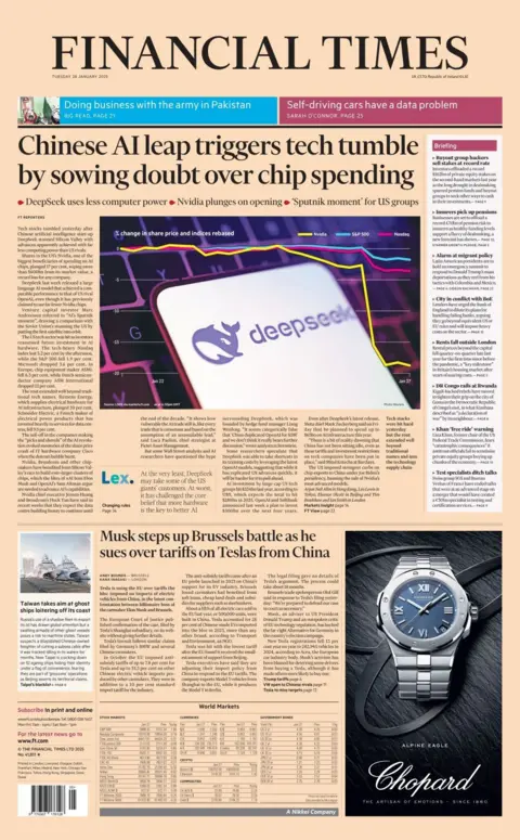 Financial Times Front Page 28 Januari 2025