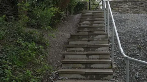 steps to cycling path