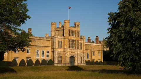 Coughton Court Side angled view of Coughton Court a Grade I listed building