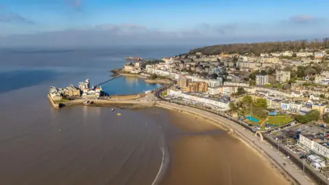 Getty Images A view of Weston-super-Mare's beach from above.