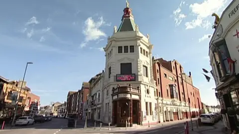 General view of Albert Road with the Kings Theatre in the foreground