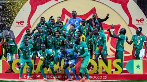 Senegal celebrate winning 2025 Africa Cup of Nations