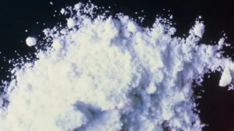 General picture of white cocaine powder