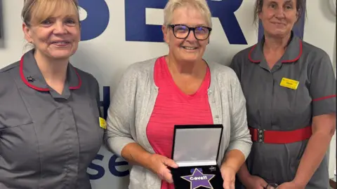 Shrewsbury and Telford Hospital NHS Trust Rachel Armstrong, Jan Meredith with her Cavell Star and Donna Clark
