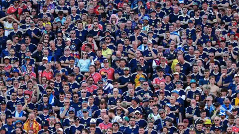 Getty Images Crowds of Scotland fans in the stadium 
