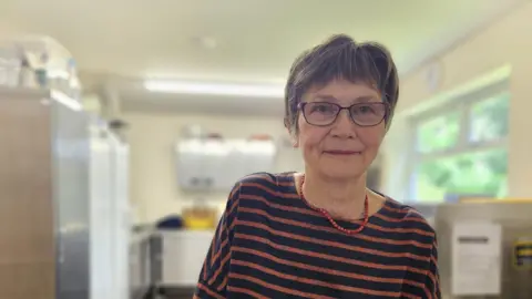 BBC/Aisha Iqbal Jill Varley says a commitment to rebuild Airedale Hospital is "essential"