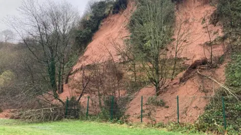 Cliff face in Forest Road Park, Mansfield 