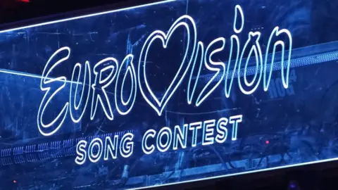 Getty Images The illuminated Eurovision Song Contest logo