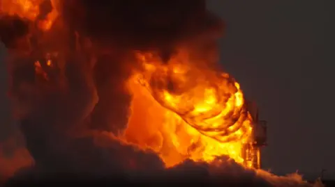 Rocket flames began shooting sideways then the sound wave hit'