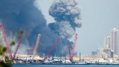 Smoke above US base. 