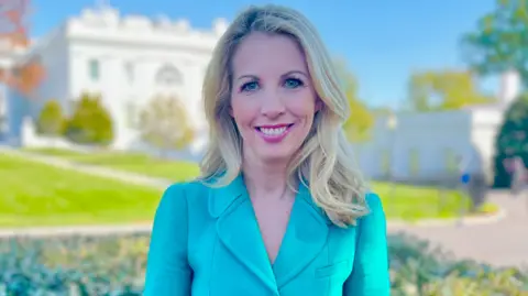 Caitríona Perry in front of the White House