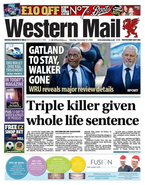 Western Mail Front page of the Western Mail 