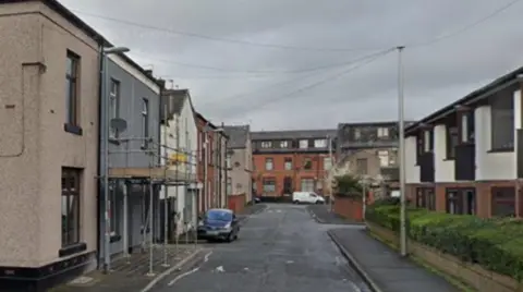 A Google street view shot of Sussex Street, Rochdale