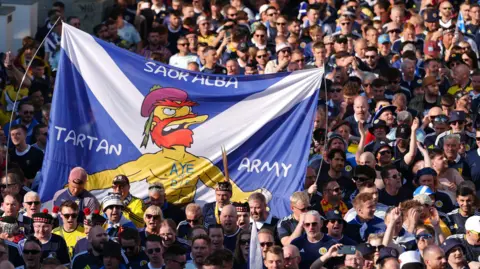 PA Media Crowds of Scotland fans 