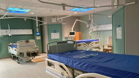 Beds on hospital ward
