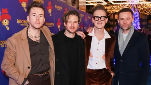 Getty Images Danny Jones, Dougie Poynter, Tom Fletcher and Harry Judd attend the press night performance of 