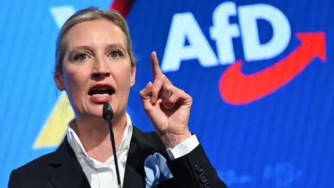 Getty Images AFD Leader Alice Weidel speaks