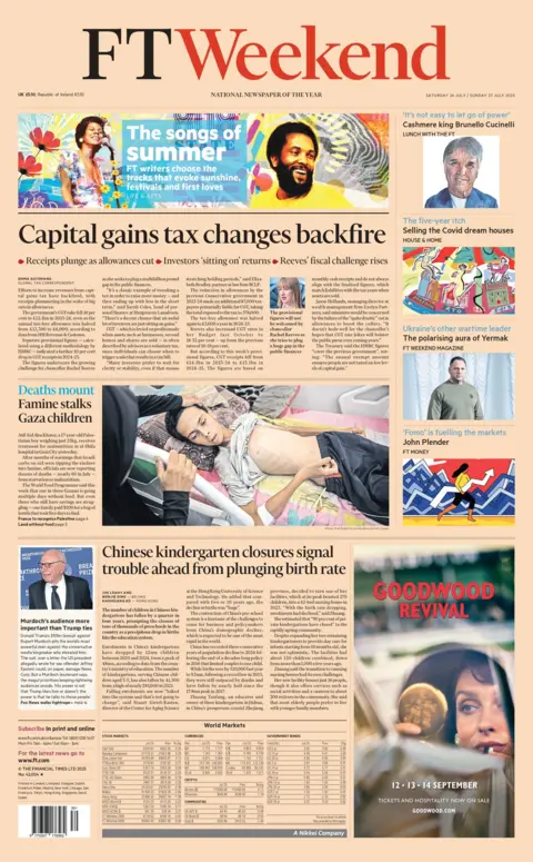 The FT Weekend's front page 