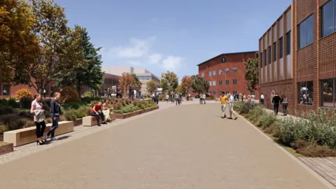 Amazon MGM Studios A CGI-generated image of buildings as part of the plan for the revamped Bray Studios.