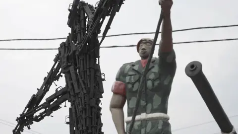 A statue of an M23 soldier