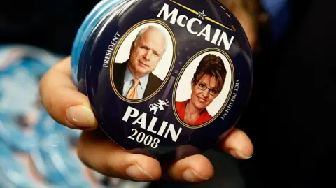 Getty Images Badge showing McCain and Palin