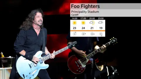 Foo Fighters frontman Dave Grohl performing on stage