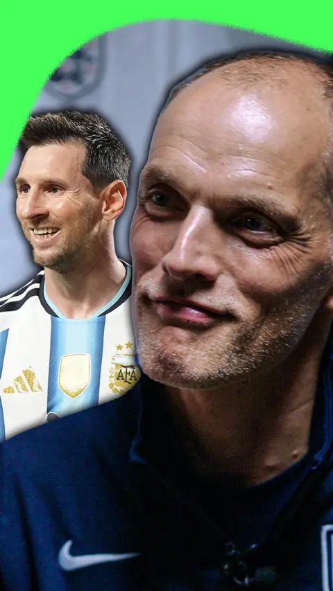 Lionel Messi and Thomas Tuchel