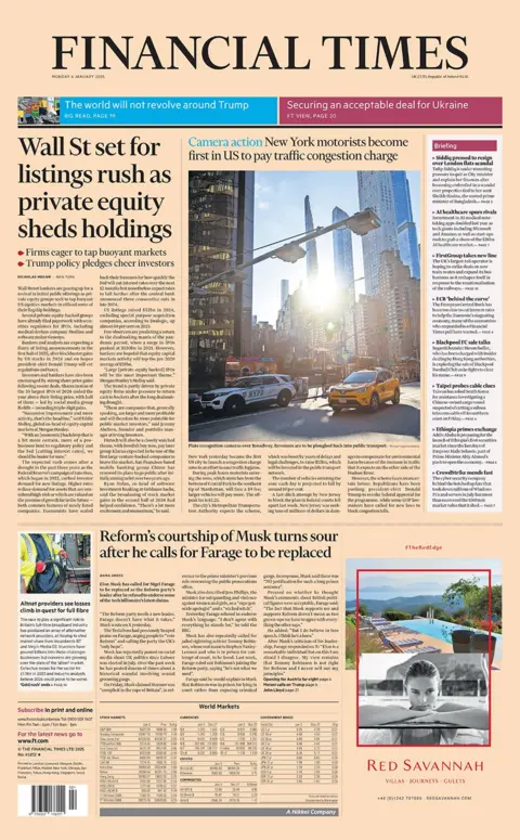 The headline in the Financial Times reads: "Wall St set for listings rush as private equity sheds holdings"