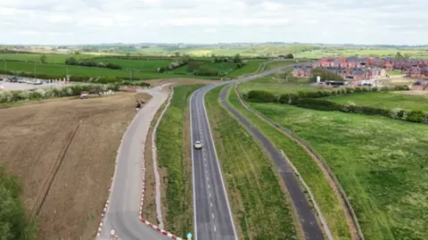 Galliford Try/Leicestershire County Council Aerial view of Pork Pie Way bypass around Melton Mowbray

