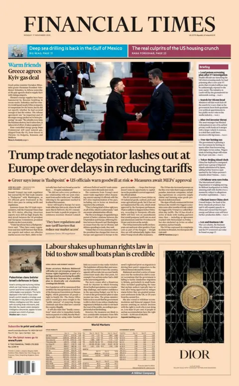 “Trump trade negotiator lashes out at Europe over delays in reducing tariffs”.