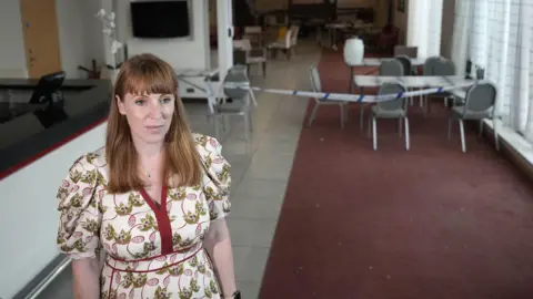 Chris Furlong/PA Wire Deputy Prime Minister Angela Rayner at the Holiday Inn Express in Rotherham