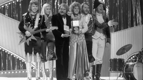 PA photos/TopFoto Abba winning Eurovision at Brighton Dome