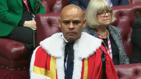 Marvin Rees standing in the House of Lords as he is being sworn in as Lord Rees of Easton