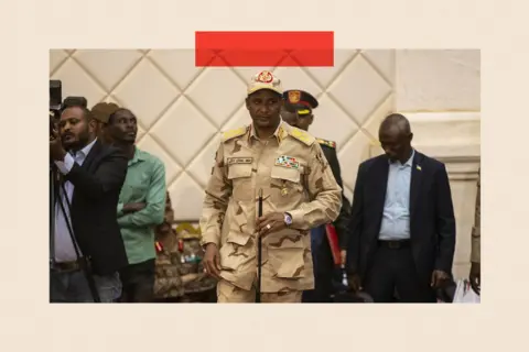 AFP via Getty Images A shot of Muhammad Hamdan Dagalo Musa, commonly known as Hemedti, head of the paramilitary Rapid Support Forces (RSF)