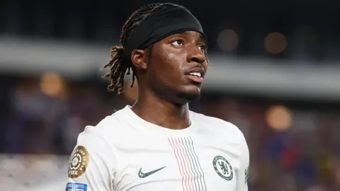 Noni Madueke playing for Chelsea at the Club World Cup