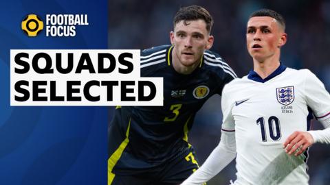 Scotland's Andy Robertson & England's Phil Foden in their Euro 2024 warm up games 