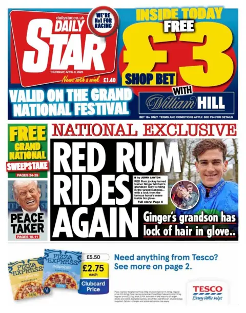 The headline on the front page of the Daily Star reads: “Red Run rides again”.