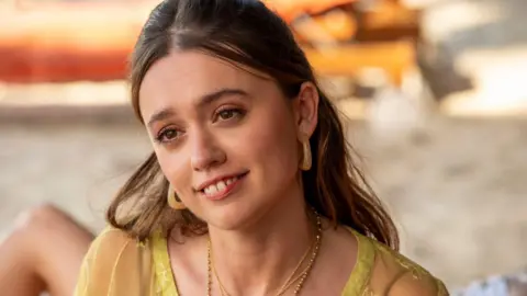 Aimee Lou Wood in the hit HBO Max show The White Lotus.