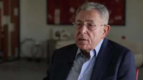 BBC Former Lebanese Prime Minister Fouad Siniora during a BBC interview