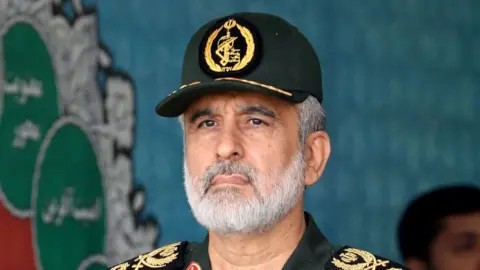 AFP Headshot of Amir Ali Hajizadeh attending a military parade
