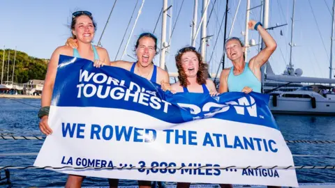 Penny Bird The There She Rows team rows 3,000 miles across the Atlantic Ocean, in a record-breaking 39 days, 12 hours and 25 minutes
