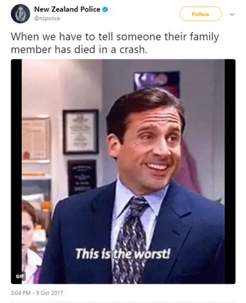 @NZPolice/Twitter New Zealand Police tweet