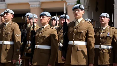 4 Army Air Corps on parade in Ipswich town centre